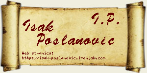 Isak Poslanović vizit kartica